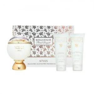 AFNAN KIT SOUVENIR FLORAL BOUQUET EDP 100ML + S/G 100ML +B/L 100ML