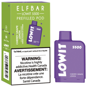 ELF BAR LOWIT 5500 CHERRY GRAPE LEM