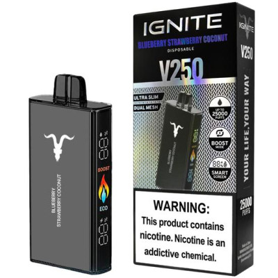IGNITE V250 BLACK BLUEBERRY STRAWBERRY COCONUT